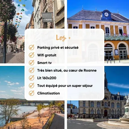 Jasmin Centre-ville - Parking & Clim Apartamento Roanne